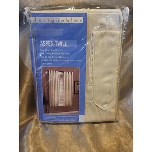 Designables Aspen Twill Corded Envelope Panel Curtain Color LINEN 40"X63"